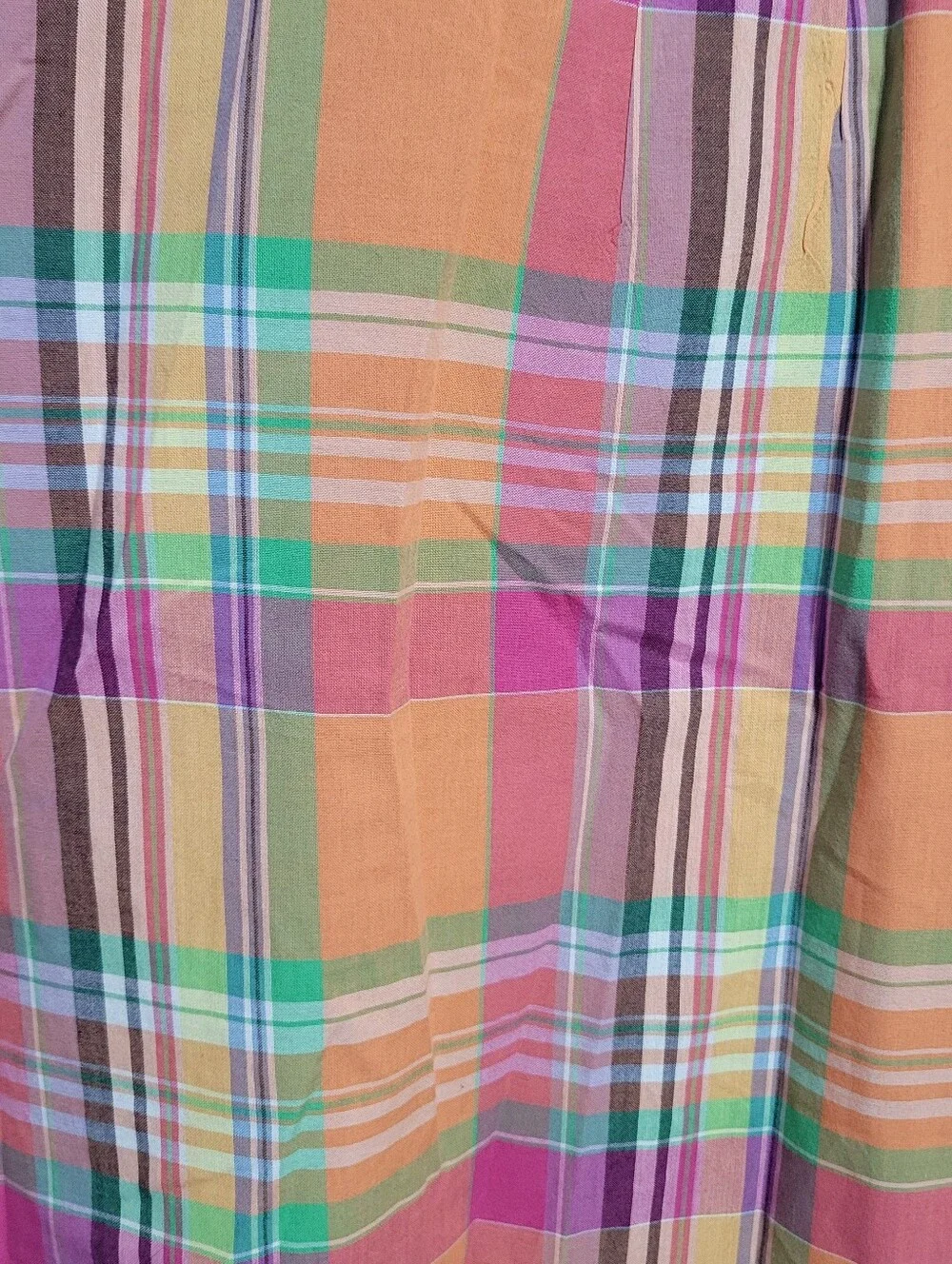 Polo Ralph Lauren XL/TG Mens check shirt cotton orange green purple, Lime Pony